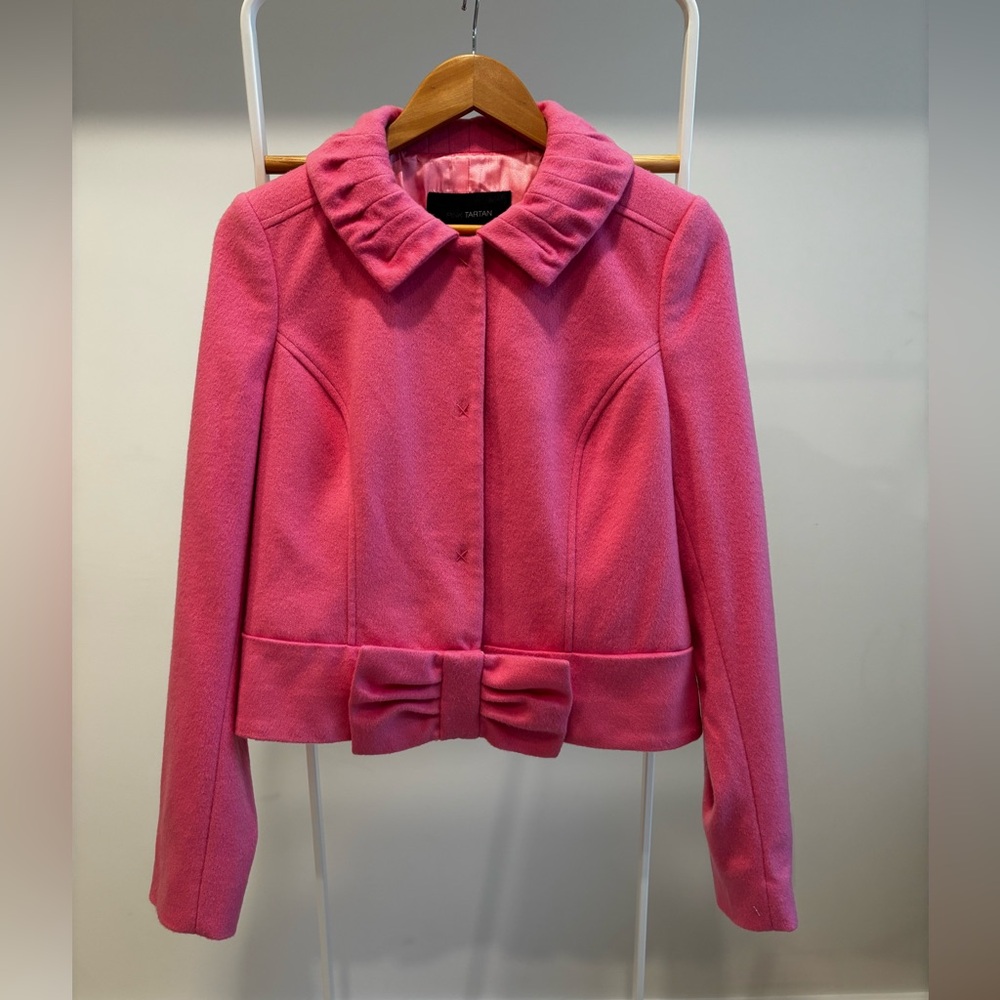 Pink Tartan Cashmere Blend Coat/Blazer